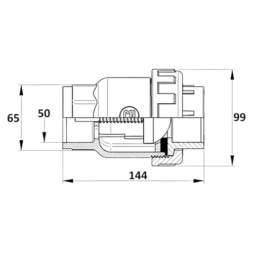 Клапан обратный 50мм Aquaram Uniblock EPDM (24I) (1350050) фото 2
